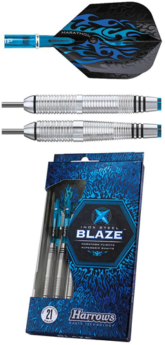 Harrows Blaze freccette in acciaio inox - steeltip darts 21g nero