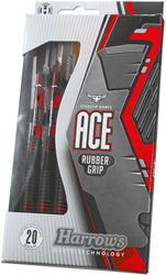 Harrows freccette punta acciaio Ace grip gomma ottone 24g nero rosso