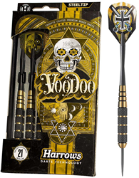 Harrows freccette steeltip Voodoo Brass 21g - nere con grip