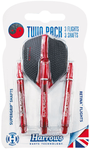Harrows set accessori freccette - Twin Pack Flight/Shafts rosso