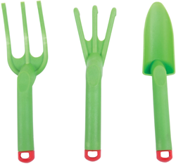 BigJigs Attrezzi da Giardino Verde - Set Giocattolo 3 pezzi per bambini