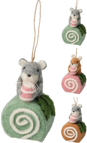 Home & Styling decorazione appesa feltro topo torta 12cm giocattolo colorato