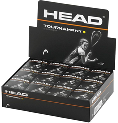 Head palline squash torneo punto giallo 12 pezzi - rimbalzo lento