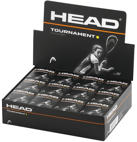 Head palline squash torneo punto giallo 12 pezzi - rimbalzo lento