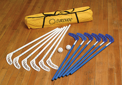 Eurohoc set hockey club 90 cm bianco blu - set completo per bambini