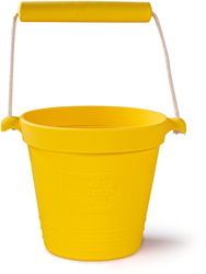 BigJigs secchiello giocattolo in silicone giallo miele - giocattolo da esterno resistente
