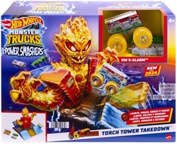 Hot Wheels Monster Trucks Power Smashers 5 Alarm Torre Set di Gioco