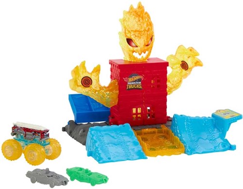 Hot Wheels Monster Trucks Power Smashers 5 Alarm Torre Set di Gioco-2