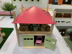 Kids Globe fienile legno fattoria giocattolo con deposito 1:32 rosa