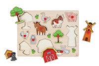Puzzle a pomelli legno fattoria 30x22,5cm gioco educativo-2