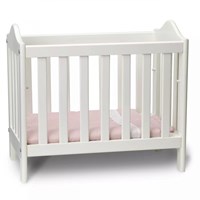 Micki letto per bambole in legno base regolabile rosa giocattolo