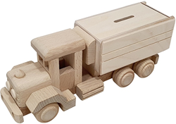 Hobbygroep salvadanaio camion in legno - salvadanaio creativo in legno 25x8x9 cm