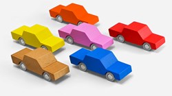 Waytoplay auto giocattolo in legno - arancione - back and forth car