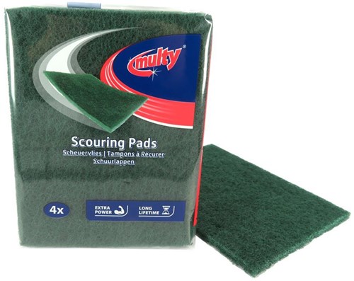 Multy spugne abrasive panni pulizia verdi 4 pezzi viscosa