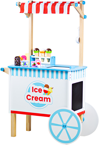 BigJigs carretto del gelato in legno con accessori - gioco di ruolo