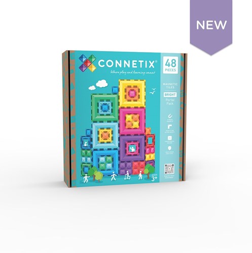 Connetix gioco di costruzione magnetico Bright Portal Pack 48 pezzi - tessere magnetiche colorate