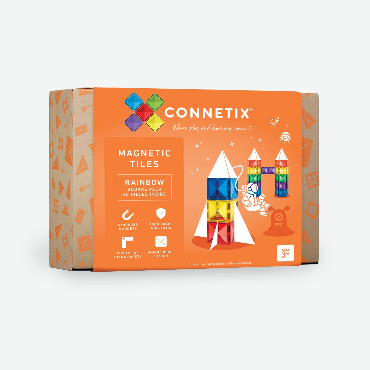 CONNETIX Rainbow Square Pack 40 pc