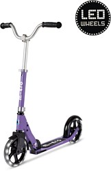 Micro monopattino Cruiser LED viola - manubrio regolabile - ruote luminose