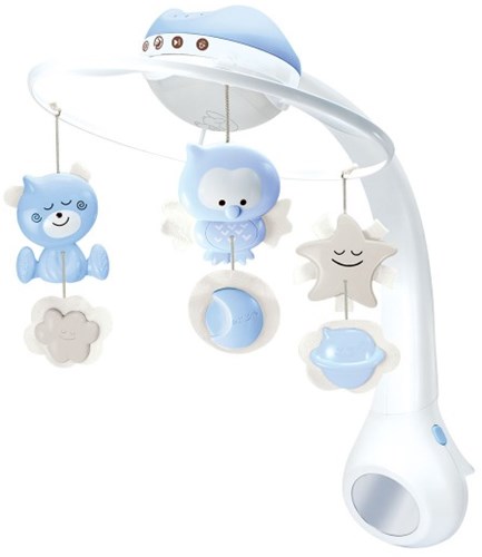 Infantino giostrina musicale 3-in-1 proiettore blu luce notturna cameretta