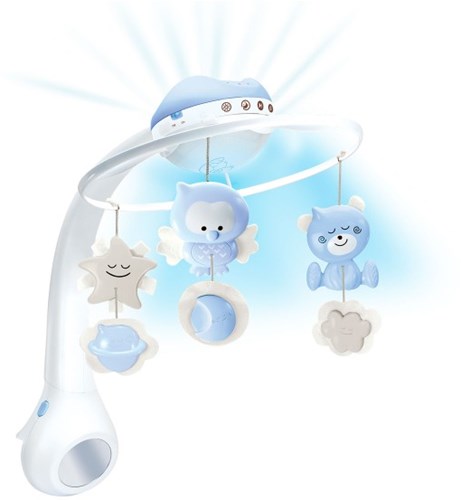 Infantino giostrina musicale 3-in-1 proiettore blu luce notturna cameretta-2