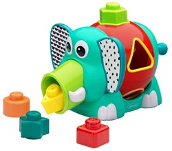 Infantino gioco educativo selezionatore di forme elefante multicolore
