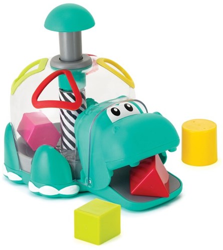 Infantino giocattolo incastra forme ippopotamo verde rosso educativo-2