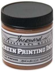 Jacquard inchiostro serigrafico 118 ml - Vernice tessile marrone opaca