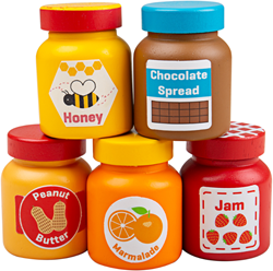 BigJigs barattoli in legno giocattolo - set cucina - educativo