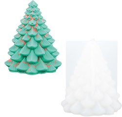 Jesmonite stampo in silicone albero di Natale per decorazioni creative 8,4x9,2cm