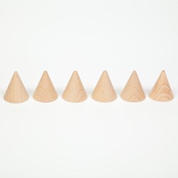 Grapat coni in legno colore naturale - giocattolo educativo 6 pezzi