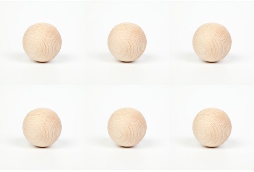 Grapat palline in legno colore naturale - 6 pezzi giocattolo educativo