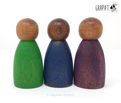 Grapat Nins in legno colori freddi scuri gioco aperto 3 pezzi