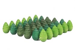 Grapat alberi mandala in legno verde - giocattolo educativo 36 pezzi