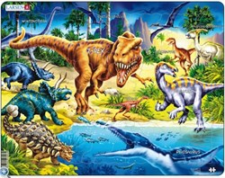 Puzzle Dinosauro - Puzzle animali Larsen con 57 pezzi in cartone