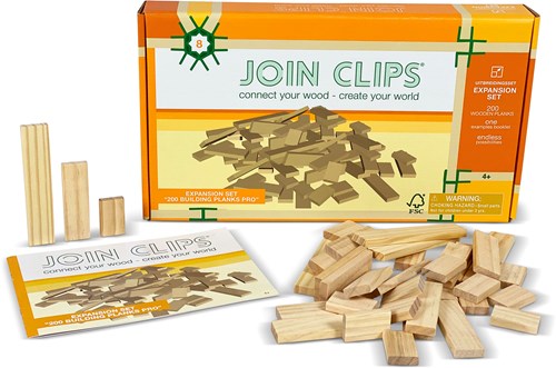 JOIN CLIPS Set di ampliamento 200 Tavole da costruzione in legno Pro-3