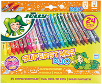 Jolly set di pennarelli Superstar Duo 24 colori per bambini e disegno creativo