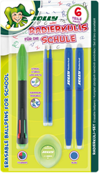 Jolly set di 6 penne a sfera cancellabili 4 colori per bambini