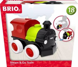 Brio trenino a vapore in legno - Steam & Go Train - certificato FSC