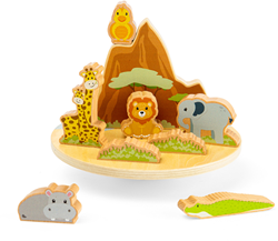 BigJigs tavola d'equilibrio in legno Jungle - giocattolo educativo per bambini