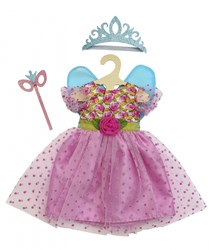 Heless vestito da principessa per bambole con ali, corona e maschera 28-35cm