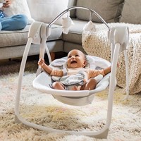 Ingenuity altalena per bambini - altalena portatile comfort Cuddle Lamb grigia