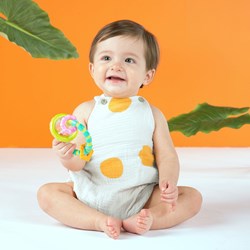 Bright Starts sonaglio e giocattolo da dentizione blu per neonati