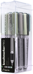 Karin set pennarelli brush grigio 12 pezzi pennarelli professionali