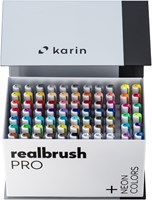 Karin brush pen Realbrush PRO Mega Box PLUS 72 colori e 3 blender set