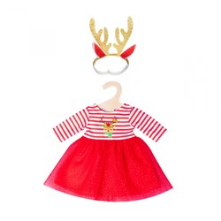 Heless abbigliamento bambola vestito di Natale con cerchietto renna 28-35 cm rosso
