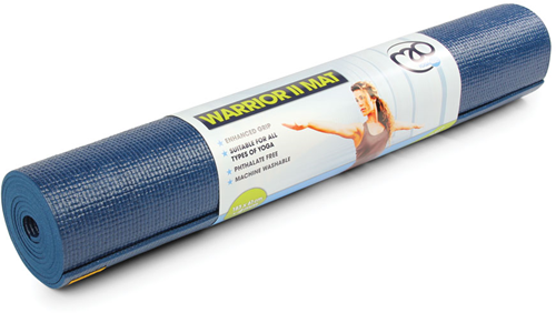 Fitness-Mad tappetino yoga Warrior II 4mm blu scuro 183x61cm antiscivolo