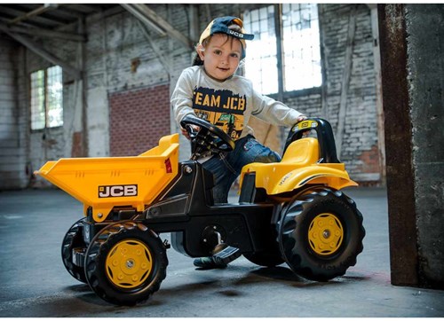 Rolly Toys trattore a pedali JCB Dumper con cassone ribaltabile giocattolo giallo-3