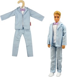 Heless set abito smoking blu chiaro 29 cm per bambole fashion con papillon