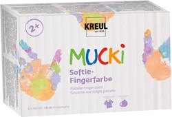 Kreul colori a dita set Mucki Softie 6 colori pastello vegan bambini