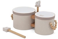 Label Label bonghi in legno - giocattolo musicale - nougat - con bacchette